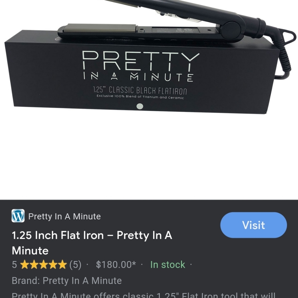 Pretty in a Minute Classic Black Flat Iron 1.25"